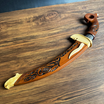 hand forged parang machete 5160 spring steel blade side profile view