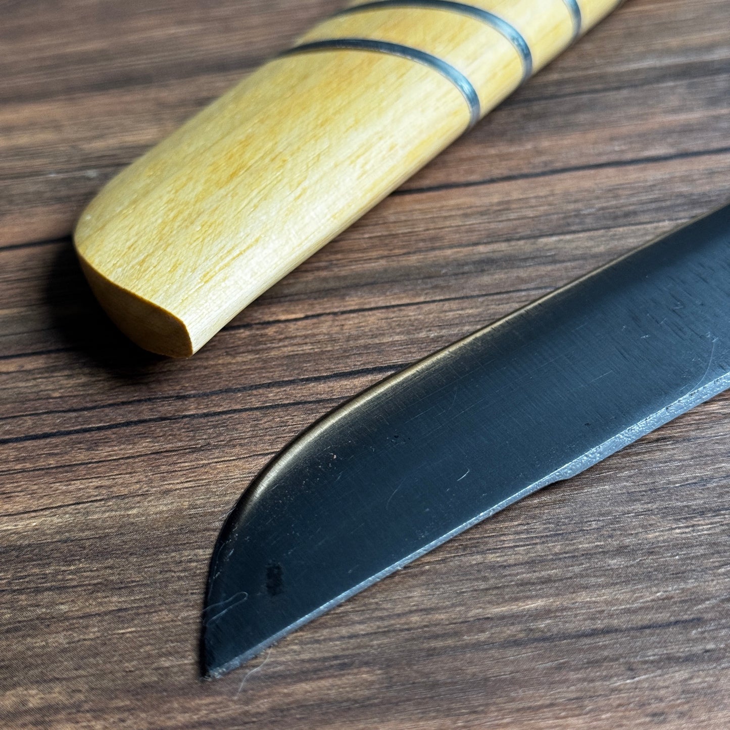 hand-forged bushcraft knife indonesian outdoor camping full set guava wood sheath