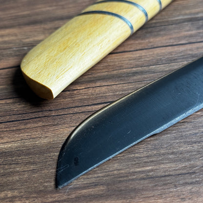 hand-forged bushcraft knife indonesian outdoor camping full set guava wood sheath