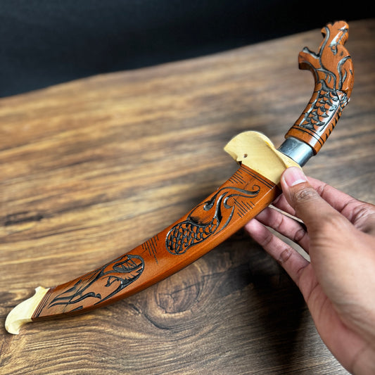 parang machete carbon steel curved blade side profile hand forged