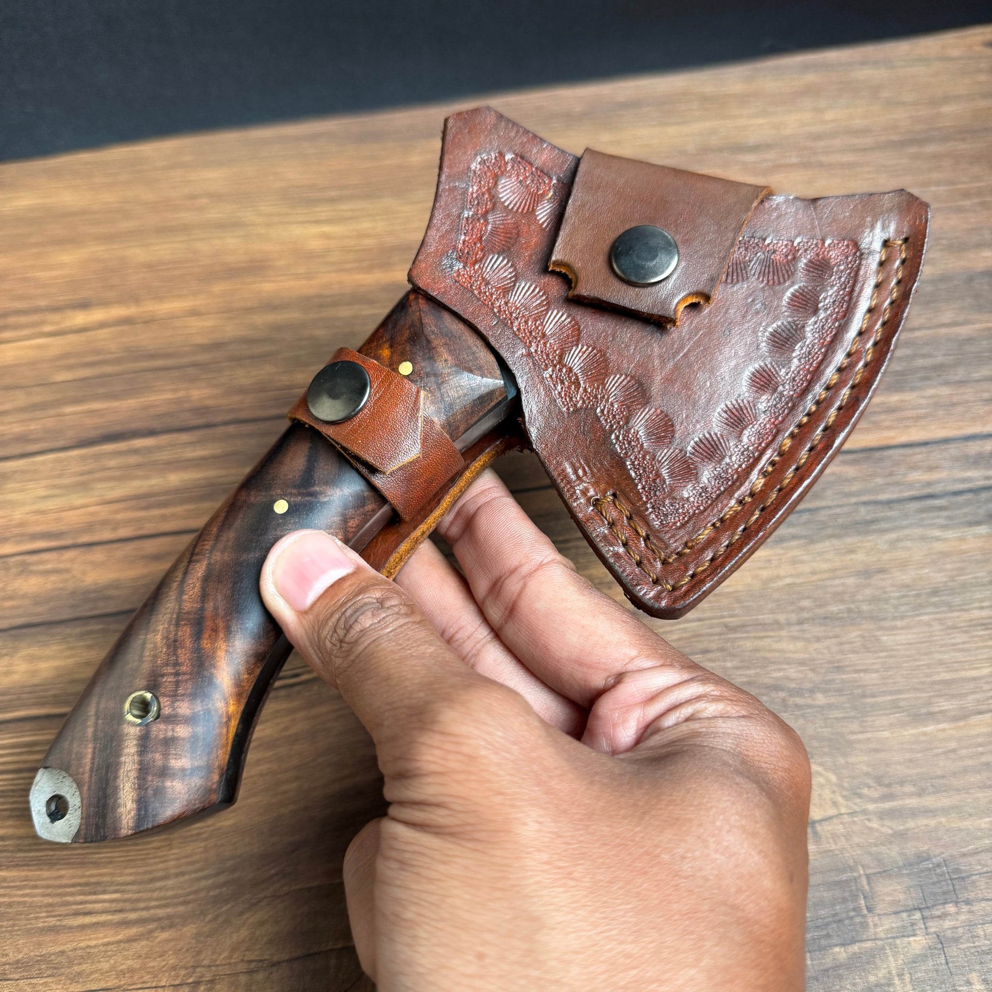 hand-forged hatchet camping bushcraft high speed steel blade side profile