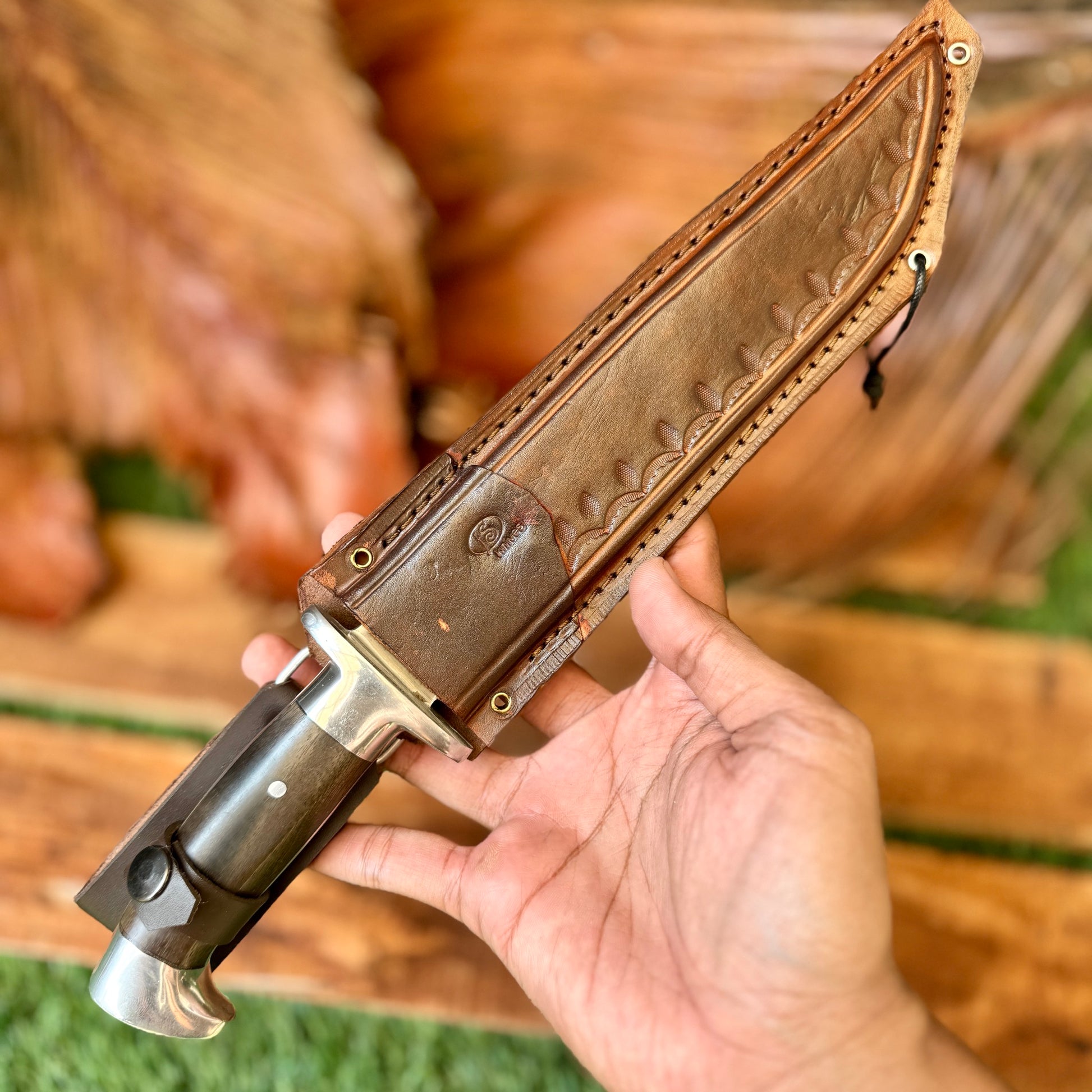 hand-forged 5160 spring steel tactical knife carbon steel blade side profile