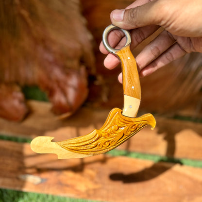 hand-forged karambit spring steel carbon steel blade side profile forged