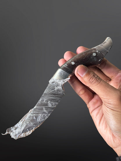 batik leather sheath hand-forged skinning knife leather sheath hand stitched pattern